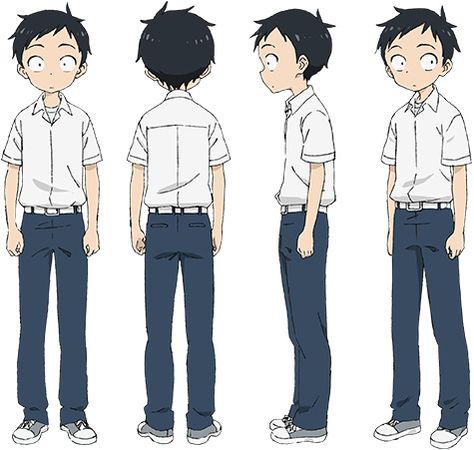 Nishikata Animation Poses Character, Anime Character Turnaround Sheet, Cartoon Character Model Sheet, Character Model Sheet Anime, Cartoon Model Sheet, Anime Character Turnaround, Anime Turnaround, Character Turnaround Male, Male Turnaround