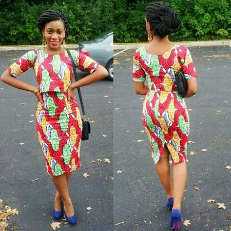 African print-cropped top and pencil skirt. I am making this one....love Ankara Pencil Gown, Crop Top And Pencil Skirt, Ankara Crop Top, Kenya Fashion, Kitenge Designs, Ankara Long Gown Styles, Ghanaian Fashion, African Fashion Designers, Latest Ankara