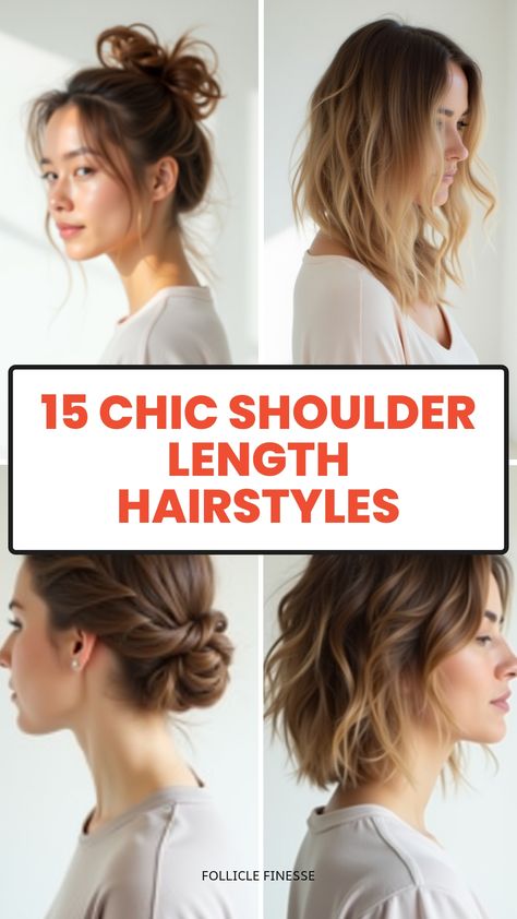 15 Chic Shoulder Length Hairstyles Fancy Hair For Shoulder Length, Semiformal Hair Styles Medium Length, Hairstyles With Side Clips, Shoulder Skimming Hairstyles, Casual Medium Length Hairstyles, Shoulder Length Party Hairstyles, Easy Ponytail Hairstyles Medium Shoulder Length, Shoulder Length Hair Updo Easy, Easy Hairstyles For Shoulder Length