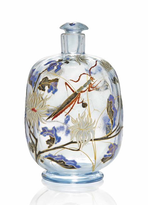 Emile Gallé Motifs Art Nouveau, Emile Galle, Bijoux Art Nouveau, Perfume Bottle Art, Beautiful Perfume Bottle, Antique Perfume Bottles, Beautiful Perfume, Antique Perfume, Scent Bottle