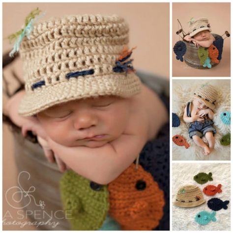 Easter Bunny Crochet Pattern, Crochet Newborn Hat, Crochet Photo Props, Baby Fish, Baby Cocoon, Crochet Baby Boy, Crochet Bebe, Crochet For Boys, Newborn Crochet