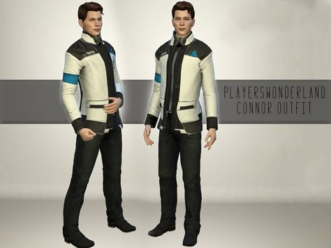 PlayersWonderland's Detroit: Become Human - Connor Outfit Sims 4 Detroit Become Human, Dbh Sims 4 Cc, Sims 4 Detroit Become Human Cc, Detroit Become Human Outfit, Sims 4 Cc Clothes Women, Sims 4 Star Wars, Cas Poses, Ts4 Clothes, Sims Poses