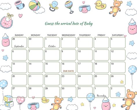 Due Date Calendar, Boy Girl Twins, Date Calendar, Due Date, Calendar Printables, Printable Signs, You Choose, Zodiac Signs, Instant Download