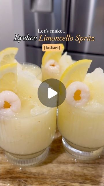 Jarrod Rickard on Instagram: "Let’s make this refreshing Lychee Limoncello Spritz - this recipe serves 4 

Recipe/ingredients 
In your blender add crushed up ice with
10 lychees with 100mls or 3.5oz Lychees Syrup from the can
150mls or 5oz Limoncello
150mls or 5oz Vodka 
100mls or 3.5oz Lemon Juice 
90mls or 3oz Lychee Juice (or soda) 
Give it a good blend and serve! Enjoy 

#lychee #limoncello #spritz #toshare" Lychee Soda Drinks, Lychee Drink Recipe, Lychee Coconut Cocktail, Lychee Vodka Cocktail, Lychee Drink, Lychee Liqueur Cocktails, Lychee Cocktail, Lychee Juice, Limoncello Spritz