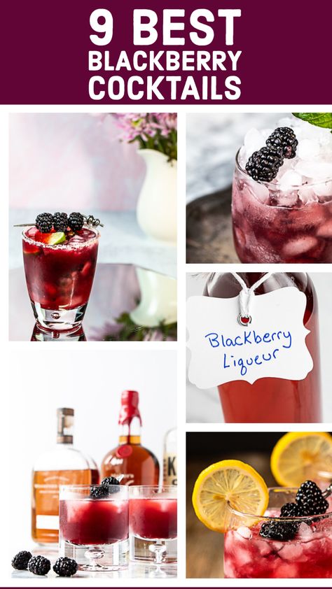 Browse our collection of 9 of our best blackberry cocktails!  We have blackberry margaritas to blackberry whiskey sours.  We even have blackberry liqueur and blackberry vodka so you can enjoy that blackberry flavor all year long! Blackberry Alcoholic Drinks, Fresh Fruit Cocktail Recipes, Drinks With Blackberries, Berry Vodka Cocktails, Blackberry Cocktail Recipes, Blackberry Drink Recipes, Blackberry Syrup Cocktails, Blackberry Vodka Cocktail, Cocktails With Blackberry Syrup