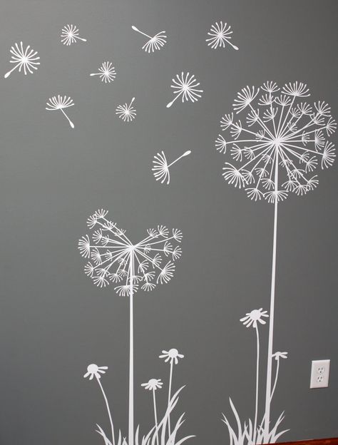 Dandelion+Wall+Stencil Dandelion Art, طابع بريدي, Pola Bordir, Dandelion Designs, The Dandelion, A Dandelion, Dandelion Seed, Pola Sulam, 자수 디자인