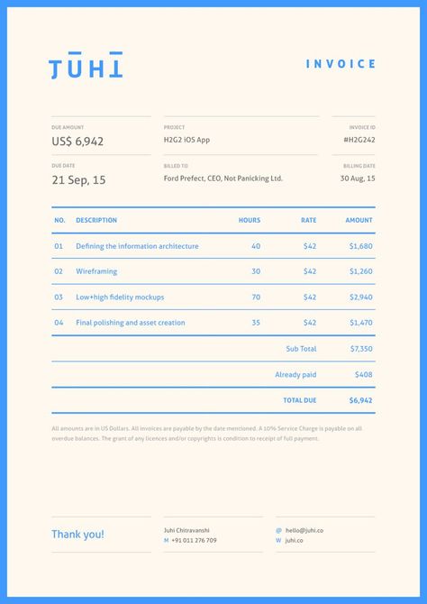 Invoice Design: 50 Examples To Inspire You Modern Invoice Design, Invoice Layout, Invoice Design, Logo Creator, Create Logo, Self Branding, Documents Design, Stationary Design, Editorial Layout