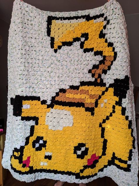 Pikachu Blanket, Crochet Blankets, Crochet Projects, Crochet Blanket, Pikachu, Blankets, Knitting, Crochet