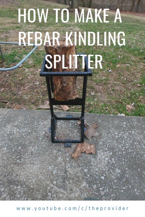 In this video I am building a DIY Kindling Cracker out of Rebar and Scrap Metal. This Kindling Splitter makes the processing of kindling a much safer and quicker process. This is an easy project and is great for beginner DIY'ers. This homemade kindling cracker is the easiest and safest way to make kindling. If you are wondering how to make kindling for your fire, this method is for you! This video is a step by step plan to making your own DIY kindling splitter. Firewood Splitter Diy, Diy Wood Splitter Firewood, Diy Log Splitter How To Build, Wall Mounted Kindling Splitter, Splitting Wood Firewood, Wood Splitter Ideas, Diy Kindling Splitter, Diy Log Splitter, Diy Wood Splitter