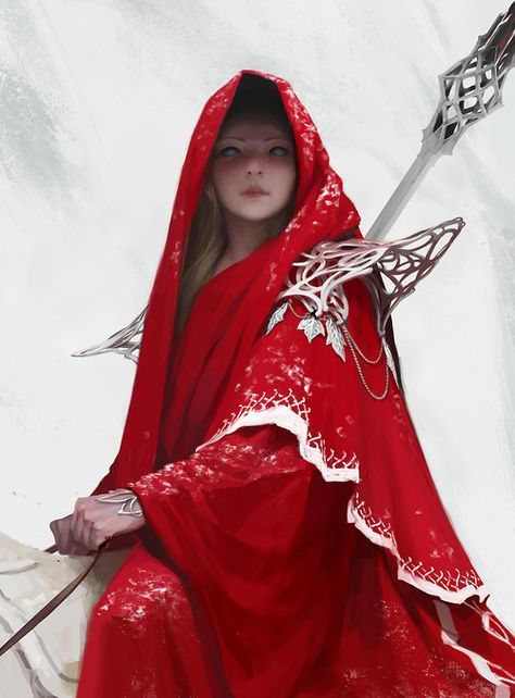 Reminds me of the Crochan witch clan... Woman In Red, Concept Art World, Heroic Fantasy, Jive, Arte Fantasy, Art And Illustration, 판타지 아트, Little Red Riding Hood, Fantasy Artwork