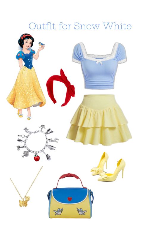 White Disney Outfit, Outfit For Snow, Belle Outfit, Snow White Disney, Disney Outfit, Disney Outfits, Character Outfits, Snow White, Disney Characters