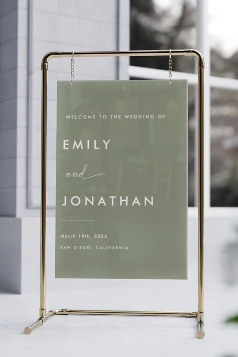 Welcome guests with our elegant Personalized Simple Sage Green Wedding Welcome Acrylic Sign. Perfect for a sage green wedding theme, this beautiful wedding welcome sign is crafted from durable acrylic. Featuring a modern design, our acrylic wedding signs green add a stylish touch to any sage green wedding decor. Ideal for wedding welcome signs entrance, these acrylic wedding signs welcome are a must-have for your special day. Wedding Welcome Signs Entrance, Simple Sage Green Wedding, Sage Green Wedding Decor, Wedding Signs Welcome, Welcome Acrylic Sign, Sage Green Wedding Theme, Acrylic Wedding Signs, Green Themed Wedding, Sage Green Wedding