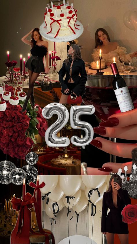 Ig:emyliduran 21st Birthday Themes, Birthday Dinner Outfit, Red Birthday Party, 17th Birthday Ideas, Scorpio Birthday, Red Birthday, 21st Birthday Decorations, 22nd Birthday, Birthday Planning