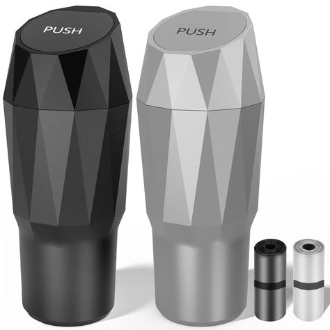 PRICES MAY VARY. Wide Application & Multi-Purpose - Our car trash can with a size 3.5*3.5*8.7 inch, which are versatile that can be used in many areas of vehicles, such as car cup holders, car door pockets, or seat back pockets. Besides, you can also set them on the desktop at home or office as a trash can or an organizer. Compact & Easy to Use - Perfect car garbage can for car or vehicle, with the flipping lids car storage organizers, you can easily put items or trash into them. You can just PU Car Garbage Can, Trash Can With Lid, Car Garbage, Car Trash Can, Interior Car, Trash Bin, Car Trash, Garbage Can, Side Door