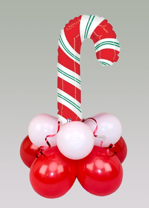 Inflated Red Candy Cane Mini Balloon Table Centrepiece [19359-CP] - Struts Party Superstore Balloon Table Arch Decoration, Christmas Balloon Centerpieces, Balloon Tricks, Balloon Centrepiece, Homestead Christmas, Balloon Base, Balloon Table Centerpieces, Christmas Party Backdrop, Christmas Bridal Showers