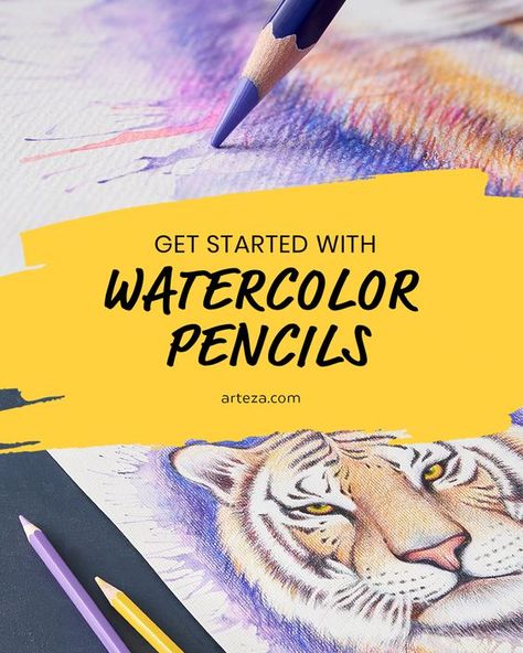 Watercolour Pencil Art Tutorials, Watercolor Pencil Drawings, Watercolour Pencil Art, Rose Drawings, Watercolor Pencils Techniques, Pastels Art, Art Blending, Water Color Pencils, Watercolor Pencil Art