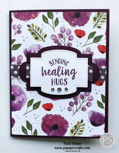 Sending Healing Hugs, Designer Paper Cards, Healing Hugs, Poppy Cards, Karten Design, Stamping Up Cards, Fun Fold Cards, Get Well Cards, Pretty Cards