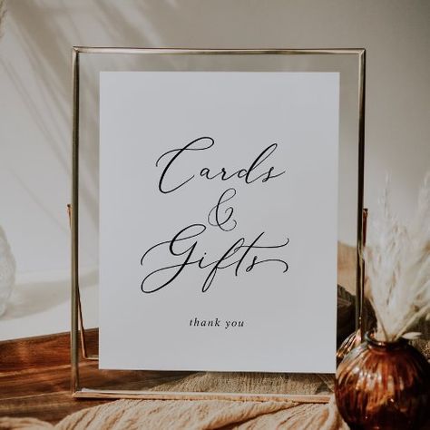 $11.00 | Delicate Black Calligraphy Cards and Gifts Sign #elegant wedding reception sign, modern bridal shower sign, simple baby shower sign, romantic first birthday party sign, minimalist table sign, whimsical cards and gifts sign, black and white graduation sign, classic chic script typography k200, classy minimal fall winter contemporary, neutral clean spring summer calligraphy Summer Calligraphy, Cards Sign Wedding, Romantic Minimalist, Signage Ideas, Cards And Gifts Sign, Black Calligraphy, Black Typography, Calligraphy Writing, Calligraphy Cards