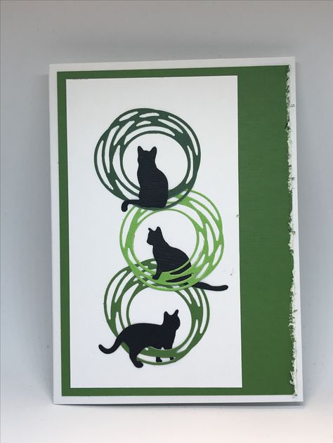 Homemade Cat Cards, Katzelkraft Stamps Cards Cat, Animal Cards Handmade, Cat Birthday Cards Handmade, Cards With Cats, Cat Themed Birthday Cards, Cat Dies, Crazy Cats Cards, Cat Cards Handmade