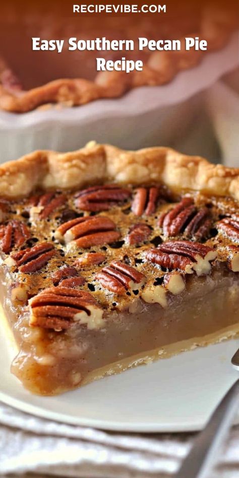 Need a show-stopping dessert for Thanksgiving? This Easy Southern Pecan Pie Recipe combines tradition and taste, making it a must-have for your holiday spread. Make sure to save this recipe for a delightful finish to your Thanksgiving meal! Utterly Deadly Southern Pecan Pie Recipe, Easy Southern Pecan Pie, Butter Pecan Pie Recipe, No Fail Pecan Pie Recipe, Pecan Pie Without Pecans, Amish Pecan Pie, Pecan Pie Recipes Easy, What To Bring To Thanksgiving As A Guest, Pecan Tarts Recipe Easy