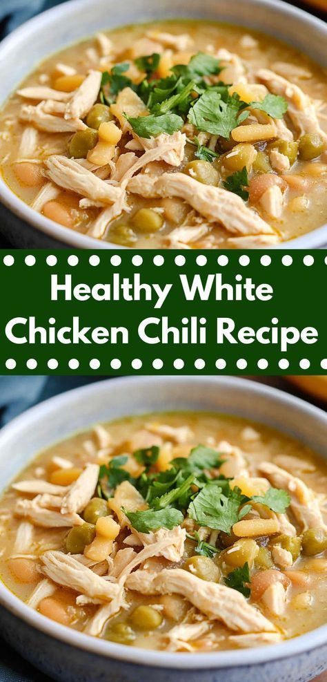 Craving white chicken chili? This Healthy White Chicken Chili recipe is a must-try! Ideal for slow cooker or Instant Pot, it’s a top pick for chili recipe lovers and chicken recipes healthy for easy dinner ideas. Healthy White Chicken Chili, White Chicken Chili Slow Cooker, White Chicken Chili Recipe, Healthy Chili, White Chili Chicken Recipe, Chili Recipe Easy, Chicken Chili Recipe, White Chicken Chili, Low Sodium Chicken Broth