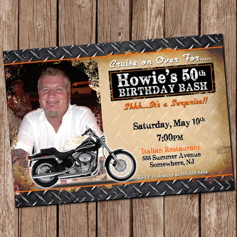 Harley Davidson Party, Grandpa Memorial, Papa Birthday, Harley Davidson Birthday, Motorcycle Party, Biker Party, Motorcycle Birthday, 59 Birthday, 50th Bday