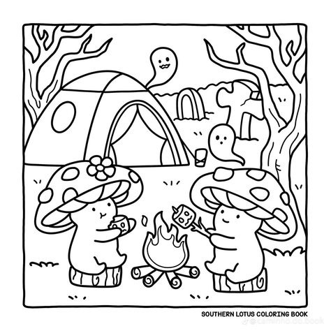 Cute Pokemon Coloring Pages, Cosy Colouring Pages, Colouring In Pages Aesthetic, Coco Wyo Coloring Book, Hygge Coloring Page, Cute Spooky Coloring Pages, Coco Wyo Coloring Pages Printable, Little Spooky Coloring Book, Spooky Cute Coloring Pages