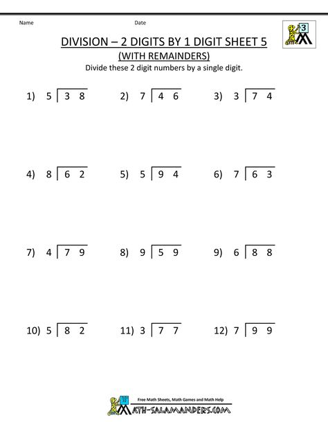 division worksheets for 3rd grade 2 digits by 1 digit 5. Division Worksheets Grade 3, Division Worksheets Grade 4, 3rd Grade Division, Math Division Worksheets, Third Grade Math Worksheets, Long Division Worksheets, Materi Bahasa Inggris, Math Coloring Worksheets, Free Printable Math Worksheets