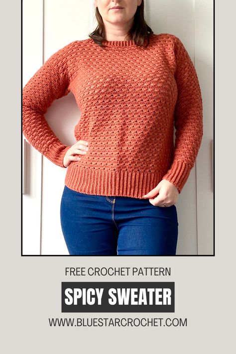 This is a free women's crochet pullover pattern that will be perfect for any occassion. It comes as a size inclusive design in nine different sizes from XS-5XL and uses DK weight yarn. The pattern is free to my blog subscribers via Grow app! It's free to join, check it out on my blog. Granny Squares Sweater, Ladies Sweaters Patterns, Pullover Sweaters Pattern, Crochet Jumper Pattern, Free Patterns Crochet, Crochet Pullover Pattern, Crochet Sweater Design, Crochet Sweater Free, Crochet Sweater Pattern