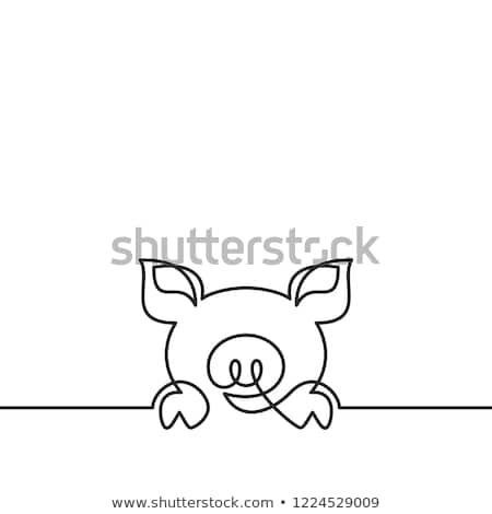 Pig Black And White, One Continuous Line Drawing, Line Drawing Tattoos, Pig Tattoo, Minimalistic Illustration, Tiny Wrist Tattoos, Pig Crafts, Japan Logo, Black And White Vector