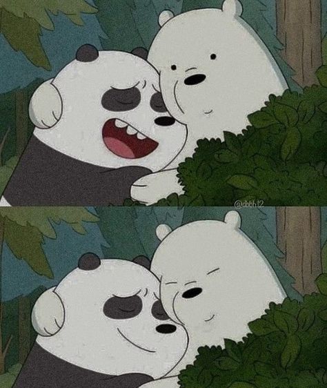 🐼hug me!! baby panda 2 Pandas Hugging, Cartoon Characters Hugging, Hug Cartoon, Panda Hug, Bear Bears, Cats Photos, Highlights Instagram, Creative Birthday Gifts, Creative Birthday