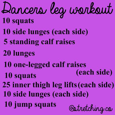 Leg workout for dancers Workouts For Dancers, Dancer Leg Workouts, Dancer Legs, Dance Workout Routine, Dance Stretches, Dancers Body, Leg Workout At Home, Leg Workouts, Ballet Exercises