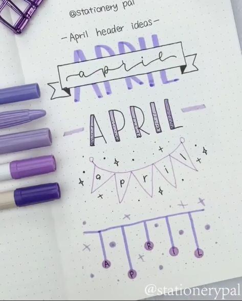 22 Best April Bujo Headers to replicate for Your Journal - atinydreamer April Header, April Bujo Cover, Bujo Titles, Bujo Headers, Bullet Journal April, Journal Titles, April Bujo, Journal Headers, Journal April