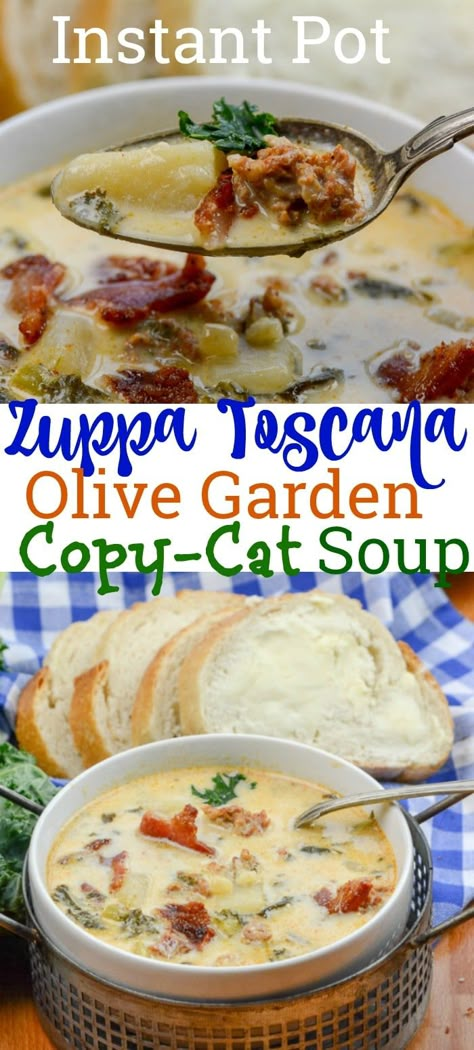 ZUPPA TOSCANA OLIVE GARDEN COPYCAT INSTANT POT SOUP #Zuppa #CopyCat #soup #OliveGarden Zuppa Toscana Soup Olive Garden, Olive Garden Zuppa, Olive Garden Soups, Olive Garden Zuppa Toscana, Olive Garden Copycat, Zuppa Toscana Soup, Toscana Soup, Best Instant Pot Recipes, Plant Paradox