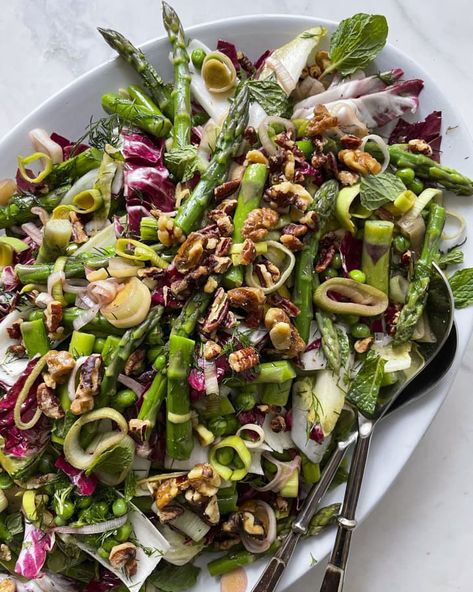 Asparagus Salad Recipe (Vegan) | Kitchn Asparagus Salad Recipe, Asparagus Salad, Vegan Salad Recipes, Spring Salad, Beet Salad, Appetizer Salads, Vegan Salad, Asparagus Recipe, Bean Salad