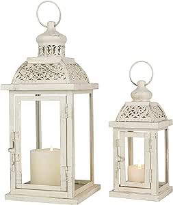 DECORKEY Large Lantern Decorative Outdoor & Indoor, Set of 2 (14’’&10’’) Metal Candle Lanterns Decor, Vintage Hanging Candle Holder for Front Porch Patio Wedding Farmhouse Home, Spring Decoration Front Porch Patio, Wedding Farmhouse, Metal Candle Lanterns, Large Lantern, Patio Wedding, Hanging Candle Holder, Hanging Candle, Large Lanterns, Lantern Candle Decor