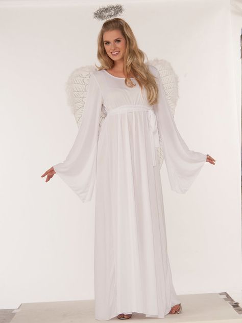 Check out Plus Size Angel Women's Costume | Religious Costumes & Accessories from Wholesale Halloween Costumes Angel Costume Diy, Angel And Devil Costume, Plus Size Halloween Costume, Angel Costume, Angel Dress, Plus Size Halloween, Toddler Costumes, Long White Dress, White Gowns