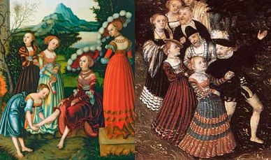 German-Saxon Cranach Gown - Sophie Stitches 1500s Clothing, Cranach Dress, Historical Fashion Medieval, Cranach The Elder, Lucas Cranach, Sca Garb, Alchemy Art, German Fashion, German Art