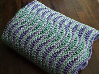 Waves of Grain pattern by Anne Halliday Green And Purple Crochet, Ripple Blanket, Purple Crochet, Crochet Afgans, Crocheted Blanket, Confection Au Crochet, Crochet Blanket Afghan, Crochet Throw Blanket, Afghan Patterns