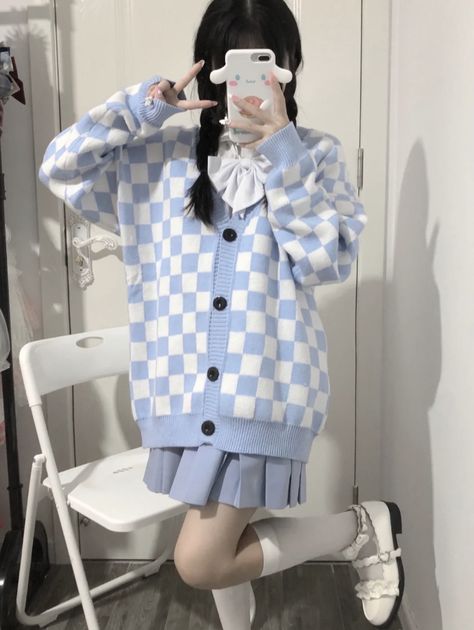 Soft Kawaii Outfits, Harajuku Outfit, Sanrio Outfits, Sanrio Clothes, Cute Sweater Outfits, Outfit Korean Style, Clothes Korean Style, Cute Pajama Sets, Kawaii Dress