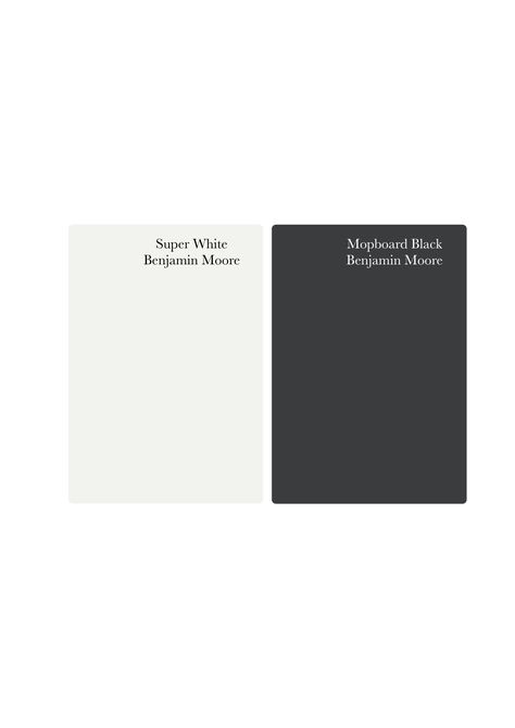 Black and White Paint Colours | Simply White & Mopboard Black Benjamin Moore #Mopboardblack #Simplywhite #Benjaminmoore Almost Black Paint Color Benjamin Moore, Black Paint Benjamin Moore, Benjamin Moore Black Paint, Benjamin Moore Mopboard Black, Black And White Paint Colors, Black And White Paint Combinations, Black And White Exterior Paint Colors, Mopboard Black Benjamin Moore, Black And White Color