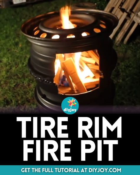 Tire Rim Fire Pit, Simple Fire Pit, Rim Fire Pit, Repurposed Tire, Watermelon Tshirt, Diy Bbq, Diy Plaster, Diy Fire Pit, Little Library