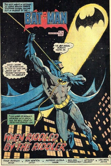 Don Newton Batman Comic Cover, Batman And Batgirl, The Bat Man, Batman Comic Books, Batman Poster, Batman Artwork, Comic Book Panels, Arte Dc Comics, Splash Page