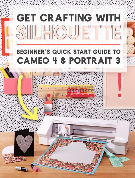 Learn everything you need to know to get crafting with your Silhouette Cameo 4 or Portrait 3. Silhouette Portrait Tutorials, Silhouette Portrait Projects, Silhouette Cameo Beginner, Silhouette Cameo Projects Beginner, Silhouette Cameo Projects Vinyl, Silhouette Cameo 4, Silhouette Cameo Crafts, Silhouette Curio, Silhouette Cameo Tutorials