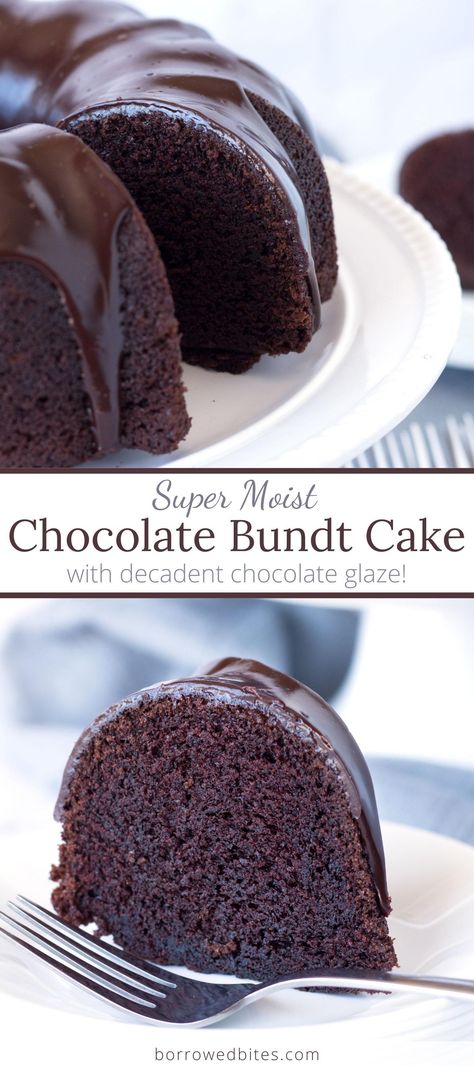 This really is The Perfect Chocolate Bundt Cake! Soft and moist from scratch with a rich chocolatey flavor and a luscious glaze to top it off. Plus, the post includes all the best tips so you have a guaranteed homemade winner every. single. time.   #perfectchocolatebundtcake #chocolatebundtcake #bundtcake #chocolatedesserts #dessertrecipes #cakerecipes #baking #dessertforacrowd #servingacrowd #makeahead #freezerfriendly #fathersday #moistcake #chocolatechips #ganache #homemade #fromscratch Best Chocolate Bundt Cake Recipe, Easy Chocolate Glaze, Best Chocolate Bundt Cake, Chocolate Bundt Cake Recipe, Chocolate Chip Bundt Cake, Amazing Chocolate Cake Recipe, Chocolate Bundt, Bundt Cake Recipe, Chocolate Bundt Cake