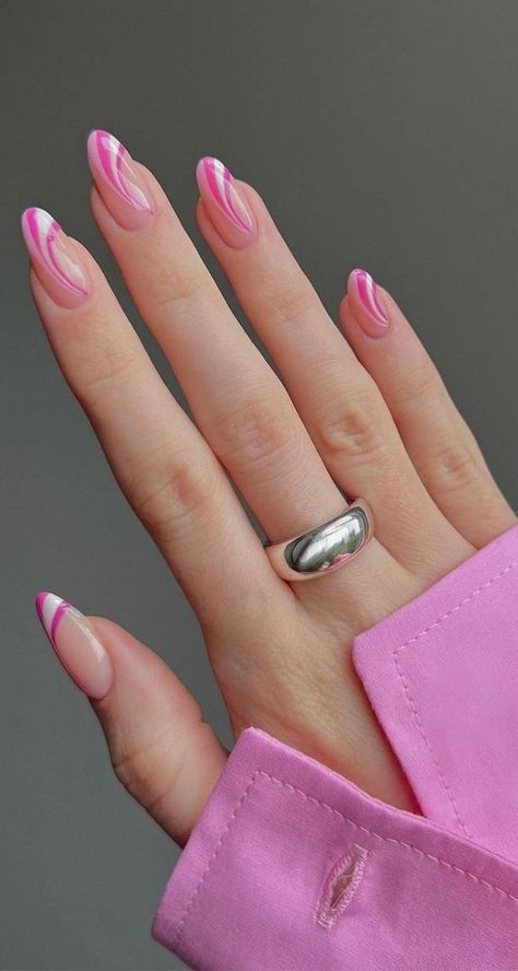 Discover 26+ adorable pink and white nail designs featuring cute ombre, glitter, French tips, and more. Elevate your manicure game with these chic pink and white nails! Plus pink and white tip nails, short pink and white nails, pink and white nail inspo.  (📷 amberjhnails IG) Pink Summer Nails, Nail Designs Valentines, White Nail Art, White Nail Designs, Nail Art Wedding, Nail Length, Pink Swirls, Cute Nail Designs, French Tip Nails