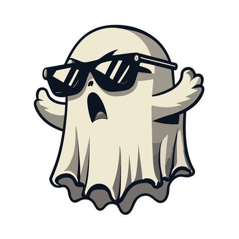 Ghost With Glasses, Glasses Sticker, Ghost Stickers, Anime Logo, Stickers Cartoon, Pop Art Illustration, Graffiti Style Art, Swag Cartoon, Cool Wallpapers Cartoon