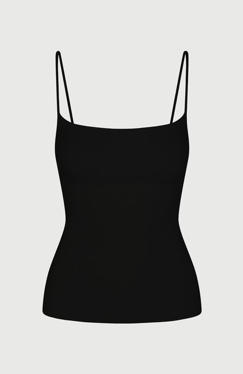 This wardrobe essential is a must-have for all. Designed in a classic tank with adjustable spaghetti shoulder straps, a soft-straight neckline and a body hugging fit. Pair back with your favorite bottoms to create a multitude of looks. Smooth Collection Import 92% Viscose Rayon, 8% Spandex Model is wearing size XS True to size Double-lined Grunge Black Tank Top, Black Crop Top Spaghetti Straps, Tank Tops Spaghetti Strap, Spagetti Tops Outfit, Spaghetti Strap Shirts, Spagetti Top, Spaghetti Strap Outfit, Black Tank Top Dress, Black Tanktop