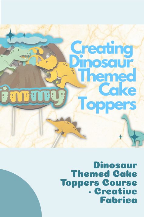 Dinosaur Cupcake Toppers, Diy Cake Topper Birthday, Cricut Cake, Dinosaur Cupcakes, Dinosaur Cake Toppers, Dinosaur Birthday Cakes, Party Labels, Kid Friendly Crafts, Cake Topper Tutorial