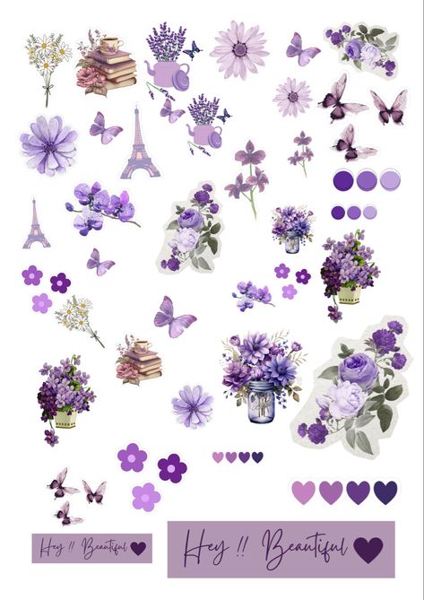 #lavender #aesthetic #stickers #love #cute Cute Stickers Printable Aesthetic Purple, Lavender Aesthetic Stickers Printable, Purple Lavander Aesthetics, Violet Aesthetic Stickers, Lavender Stickers Aesthetic, Lavender Aesthetic Stickers, Aesthetic Birthday Stickers Printable, Purple Scrapbook Design, Purple Design For Scrapbook